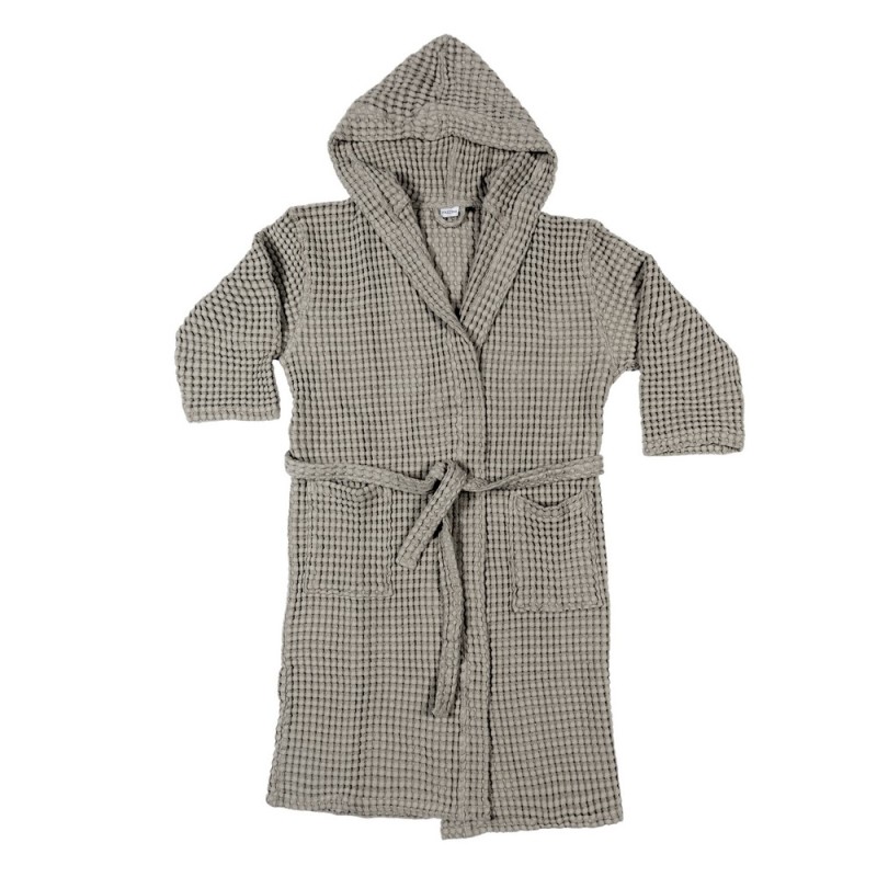 Velour - bathrobe with hood and side pockets