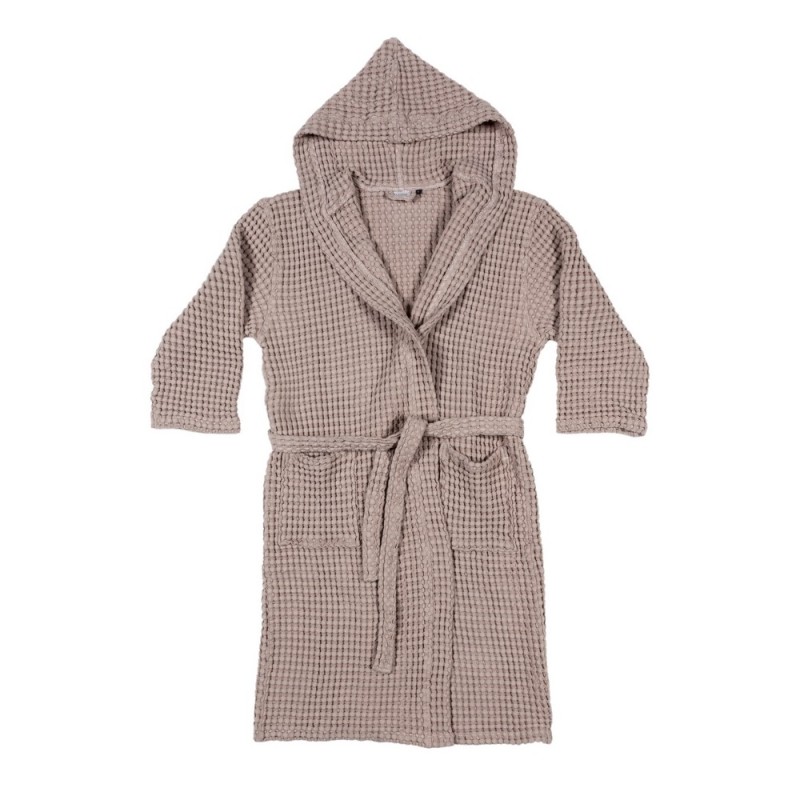 Velour - bathrobe with hood and side pockets