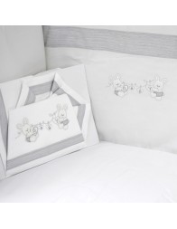 Duvet cover + cot bumper + cot bed sheets art. BAby Bunnies