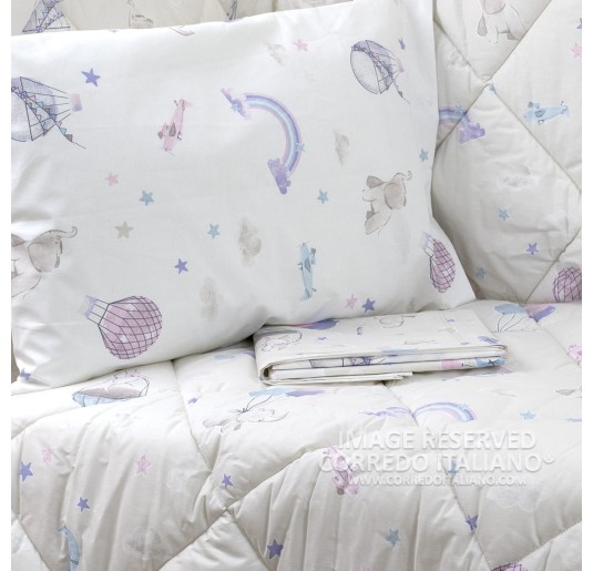 Quilt with cot bumper art. Bollicine - apricot 2