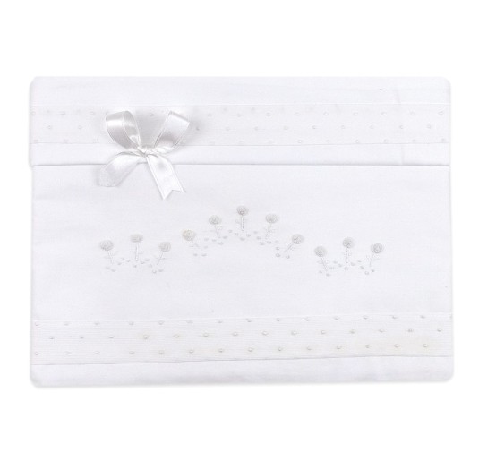 Lenzuolino ricamato a mano culla carrozzina 2