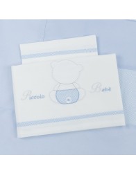 Orsetto SKY -  coordinato ricamato culletta e carrozzina