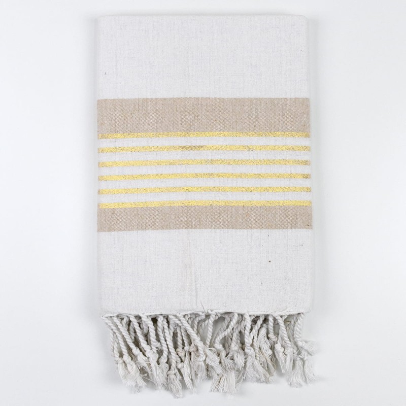 Santorini towel pareo with knotted fringes