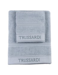 Trussardi Ribbon 1+1 sponge towel set with Logo