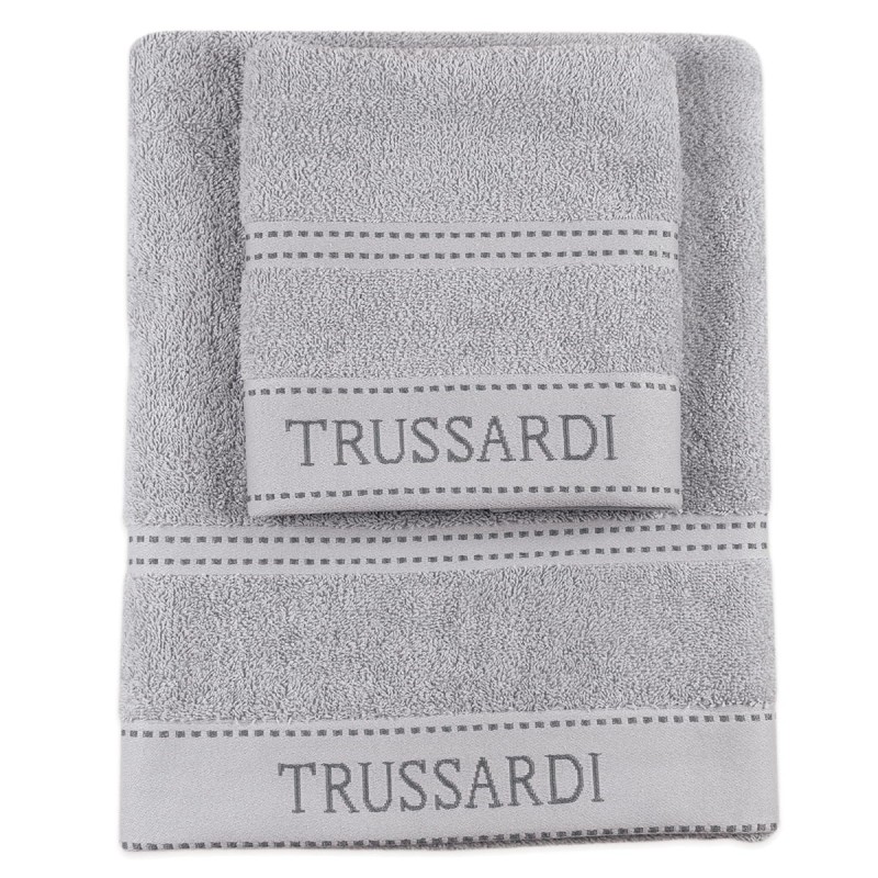 Trussardi Ribbon 1+1 sponge towel set with Logo