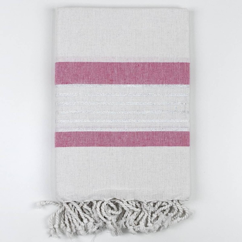 Santorini towel pareo with knotted fringes