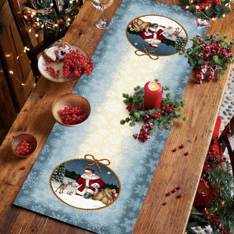 Winter - table runner Christmas Gobelin fabric 40x100 cm