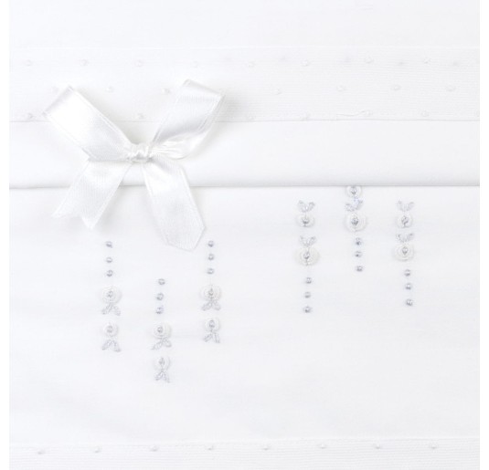 Lenzuolino ricamato a mano culla carrozzina art. LC45219B 2