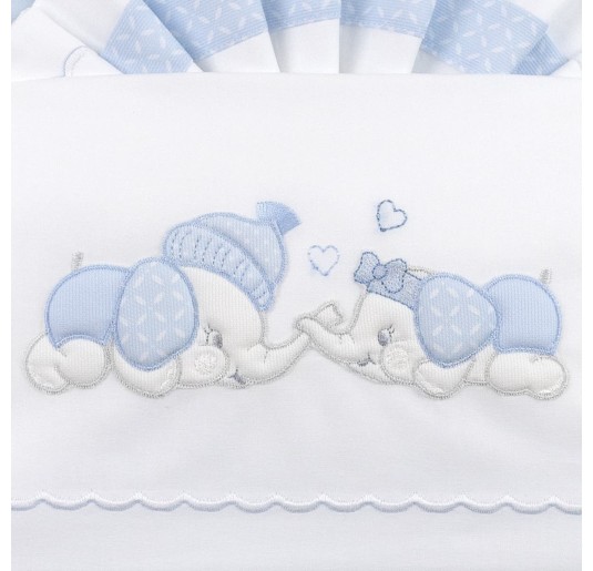 Elephants - cradle and pram bed sheets La Fatina 03200AZ 2
