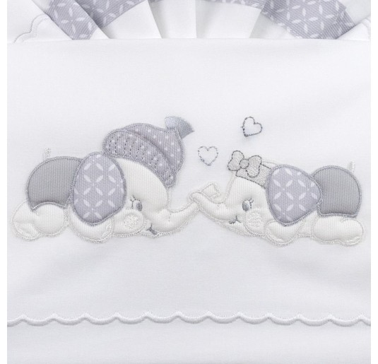 Elephants - cradle and pram bed sheets La Fatina 03215GR 2