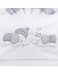 Elephants - cradle and pram bed sheets La Fatina 03215GR
