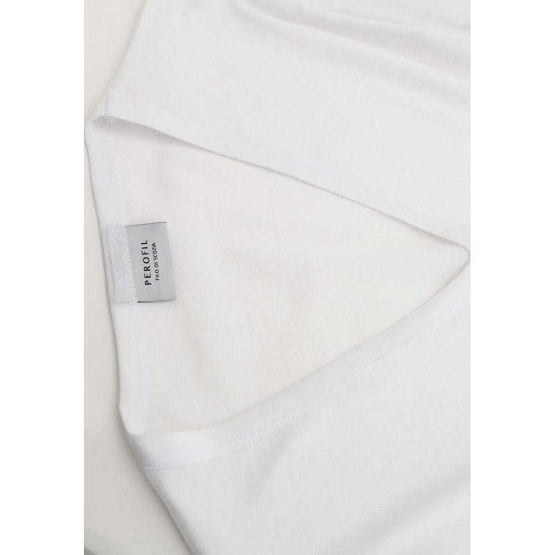 V neck - lisle t-shirt by Perofil...
