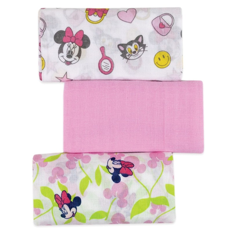 Minnie - Set 3 quadrati di garza cotone art. WX6104D