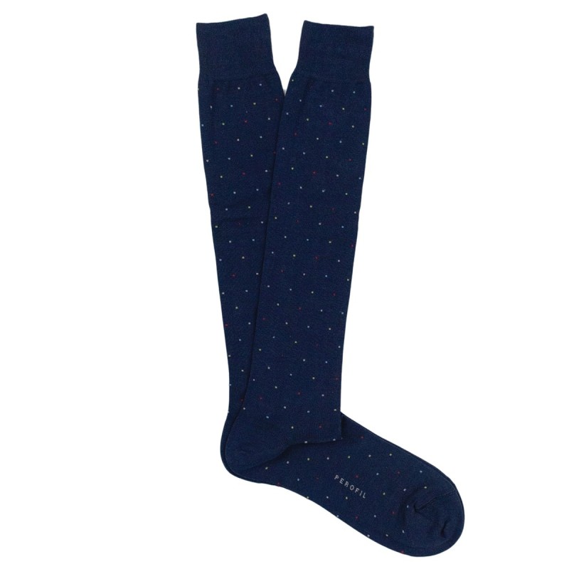 Pois Colors navy - Calza lunga in filoscozia Perofil VPRC92306NV