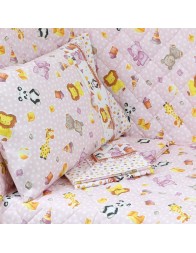 Alex Pink - set of sheets + quilt with bumper for cot