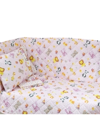 Karina Pink - set lenzuola + trapunta con paracolpi per lettino