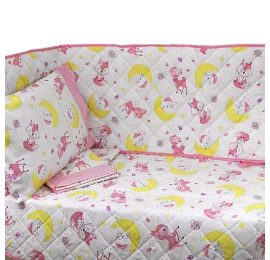 Betta Sky - set of sheets + quilt with bumper for cot