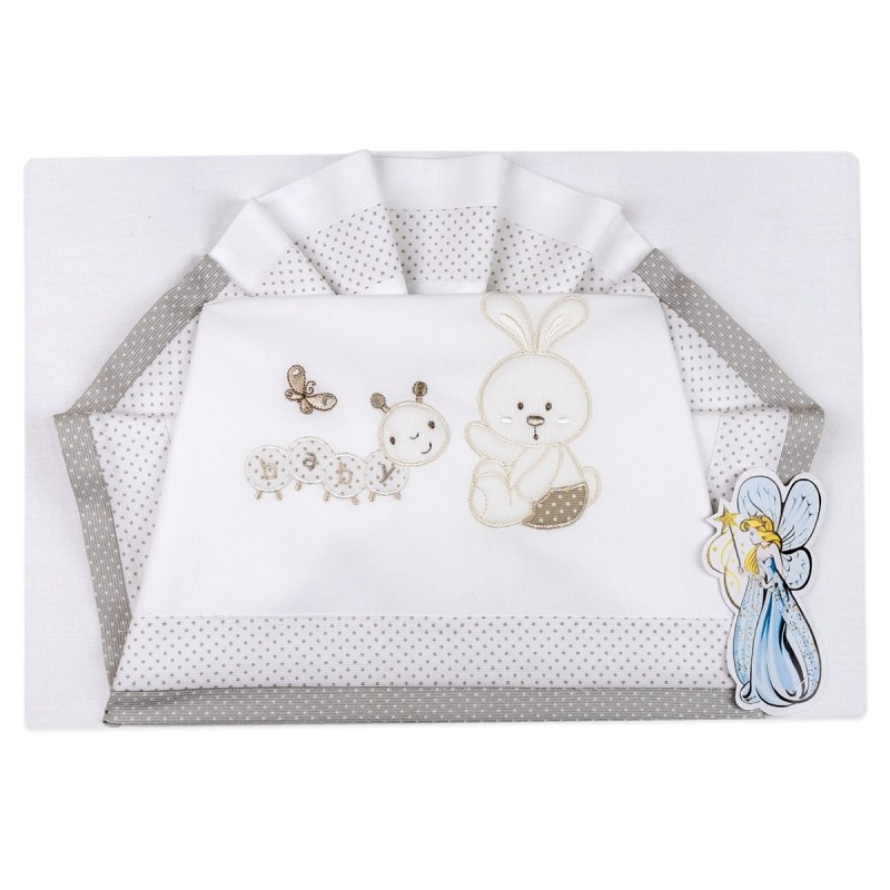 Bunny & Caterpillar - Cradle Pram bed sheet set 03207BG