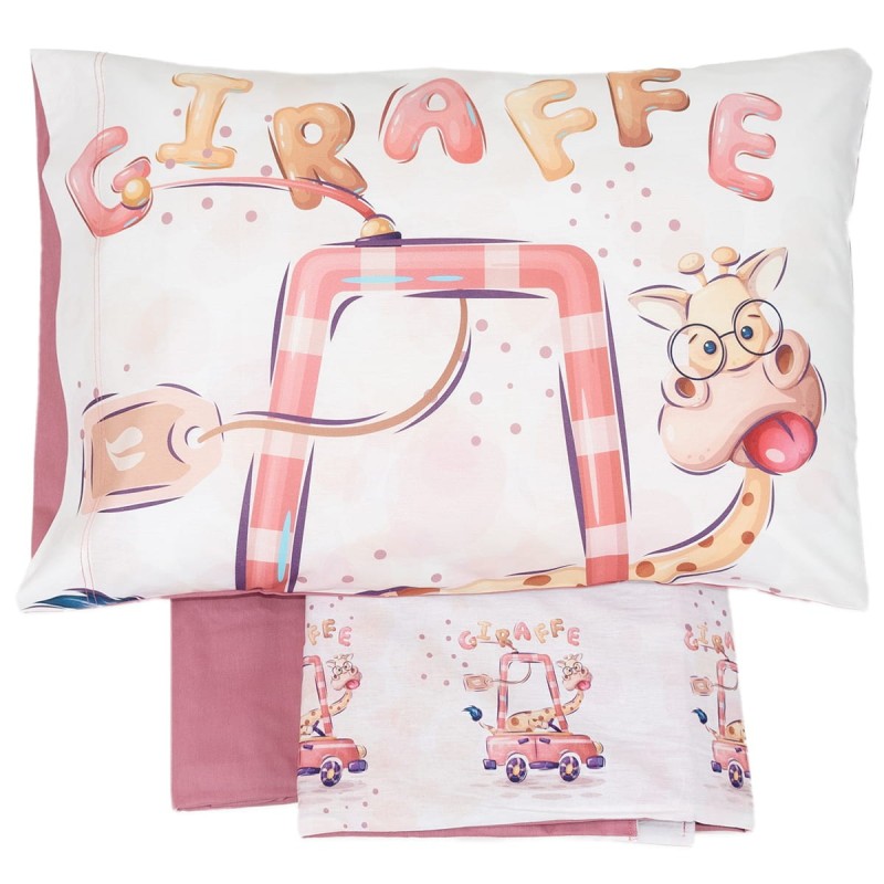 Giraffe - digital cotton sheets set for cot bed