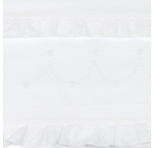 Lenzuolino ricamato a mano culla carrozzina art. LC45343B 2