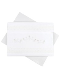 Lenzuolino ricamato a mano culla carrozzina art. LC45095PA