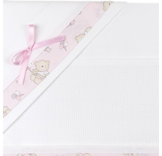 Set lenzuola culletta carrozzina ricamabile art. CI130A01R 2