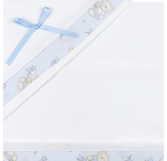 Set lenzuola culletta carrozzina ricamabile art. CI130A01AZ 2