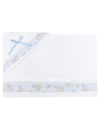 Set lenzuola culletta carrozzina ricamabile art. CI130A01AZ