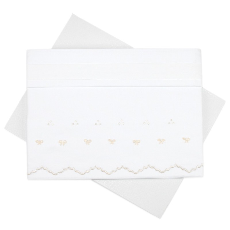 Cradle sheet set embroidered by hand LC45336PA