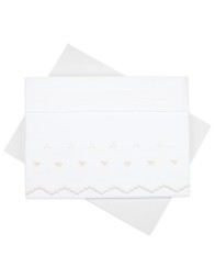 Lenzuolino ricamato a mano culla carrozzina art. LC45336PA