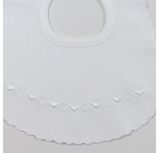 Bib piquet cotton hand embroidered art. BAVP20BNC 2