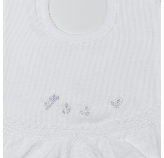 Bavetta in cotone piquet ricamata a mano BAVP02BNC 2