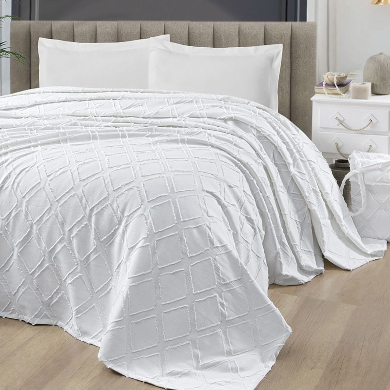 Geometric - piquet stone washed bedspread 260x270 cm