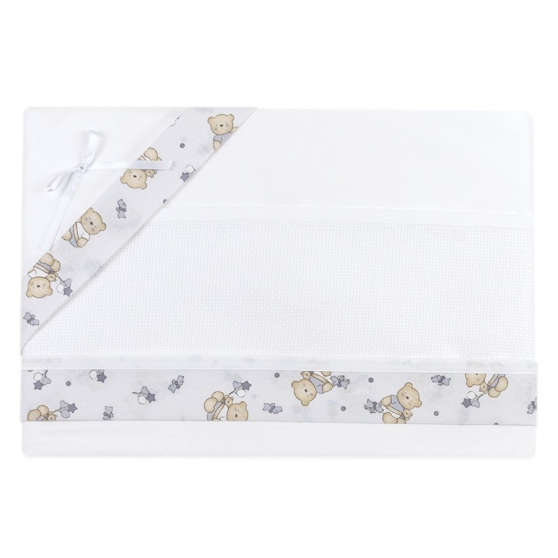 Cot sheet set to embroider art. CI130A01GR