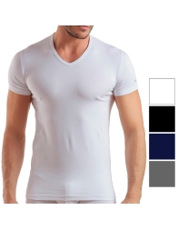 3-Pack of T-shirts bielastic cotton V-neck by Enrico Coveri  ET1001