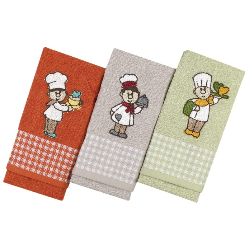 Chef - set of 3 Vingi embroidered terry cloths