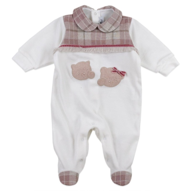 Coordinated 6 pieces newborn chenille layette Teneri & Belli T102 Coordinated 6 pieces newborn chenille layette Teneri & Belli T102
