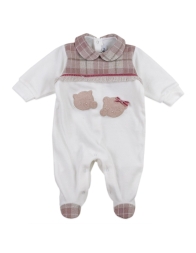 Coordinato bauletto corredino neonata ciniglia Teneri & Belli T102