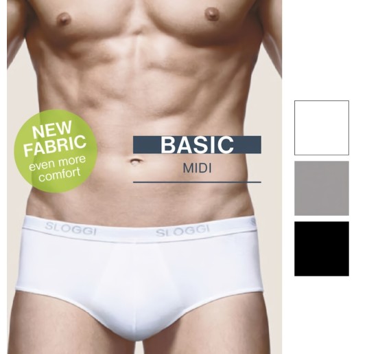 Basic midi 2 pack slip men by Sloggi