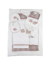 Coordinato bauletto corredino neonata ciniglia Teneri & Belli T102