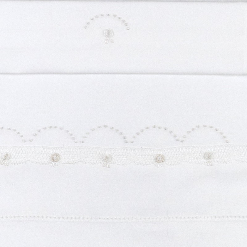 Cradle sheet set embroidered by hand LC45346PA