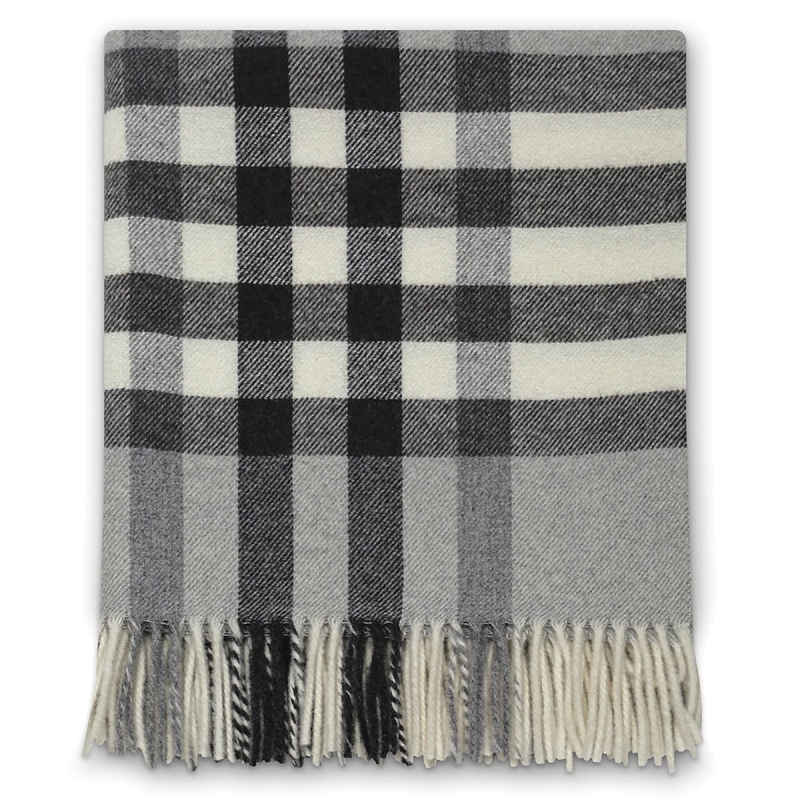 Plaid Tartan lana merinos con frange