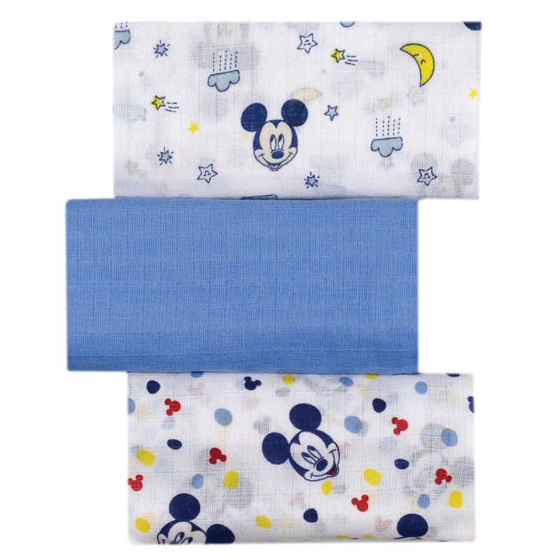 Mickey Mouse - Set of 3 Cotton Muslin WX6103C
