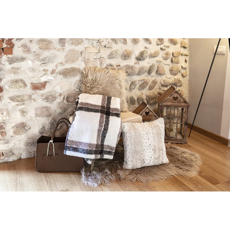 Zurigo - plaid in pile con borsa in feltro 130x160 cm