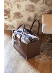 Zurigo - plaid in pile con borsa in feltro 130x160 cm