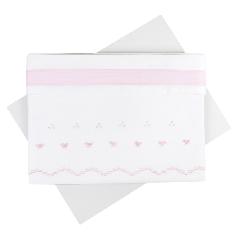 Cradle sheet set embroidered by hand LC45336RR