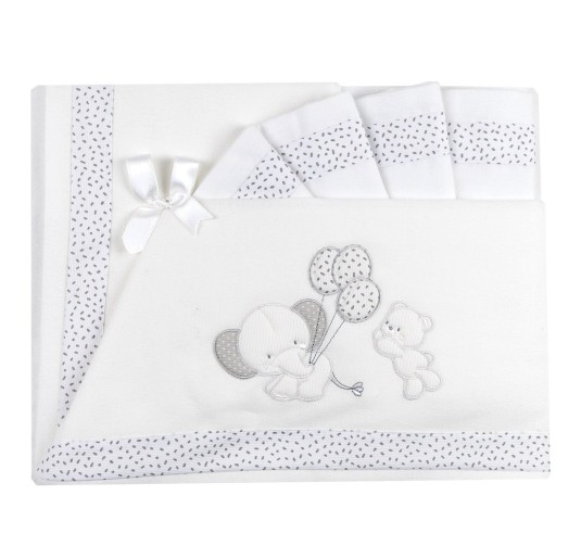 Flannel cradle bed sheet set by Fiorellino FLL88001GR 2