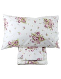 Geranium double duvet cover set in pure cotton percale made in Italy
