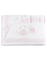 Set lenzuola flanella culla lettino Fiorellino FLL85406RR