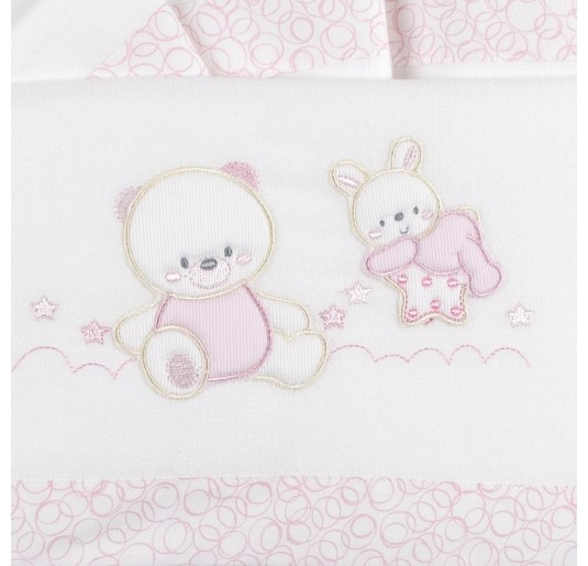 Flannel cot bed sheet set by Fiorellino FLL44006RR 2